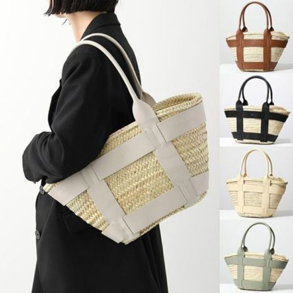 DEMELLIER かごバッグ SANTORINI ラフィア トートバッグ