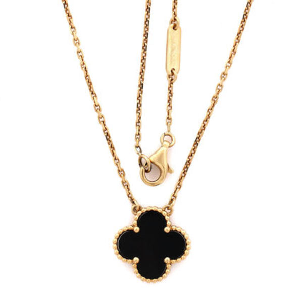 ヴァンクリ  ペンダント 18K YG オニキス