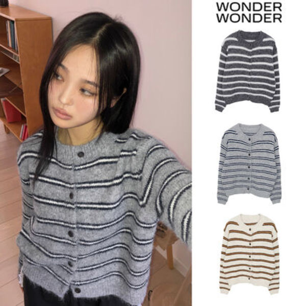 【WONDER WONDER】Minun Stripe Color Matching Knit L/S CD
