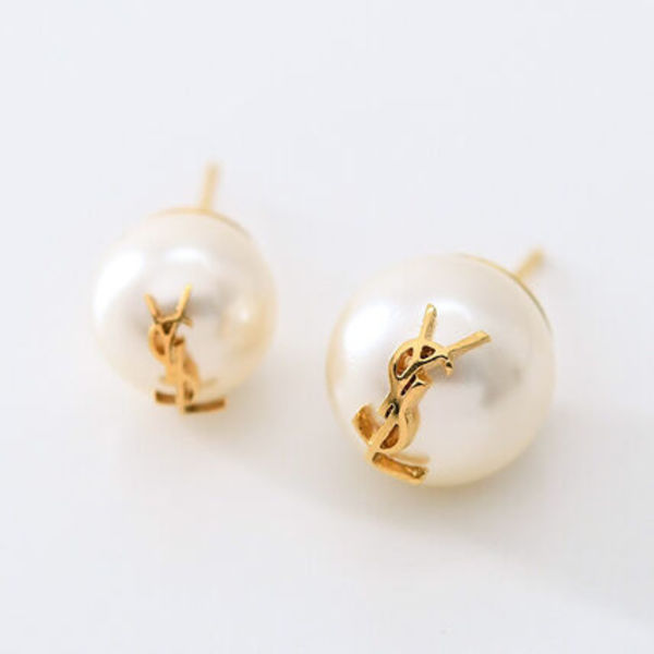 【国内即発】SAINT LAURENT ロゴパールピアス
