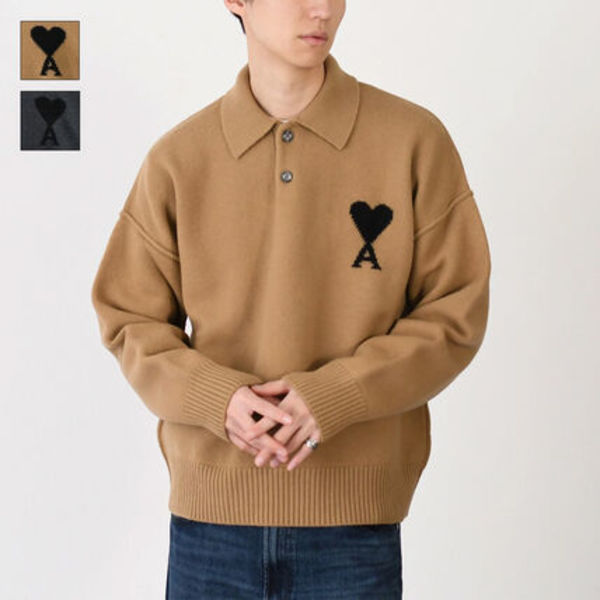 【国内即発】AMI ALEXANDRE MATTIUSSI Ami De Coeur ニット ポロ