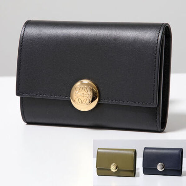 LOEWE 三つ折り財布 ANAGRAM PEBBLE SMALL CANBS33X01