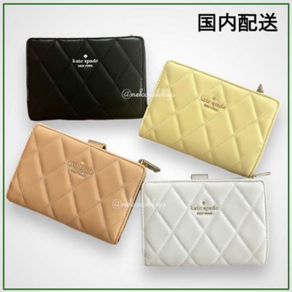 kate spade*Carey Compartment Bifold Wallet キルト財布*送込