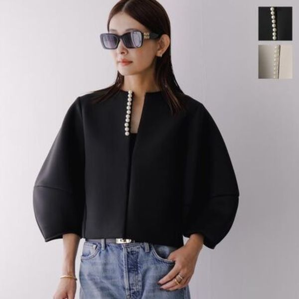 anana ジャケット a79-027 パール付 ノーカラー