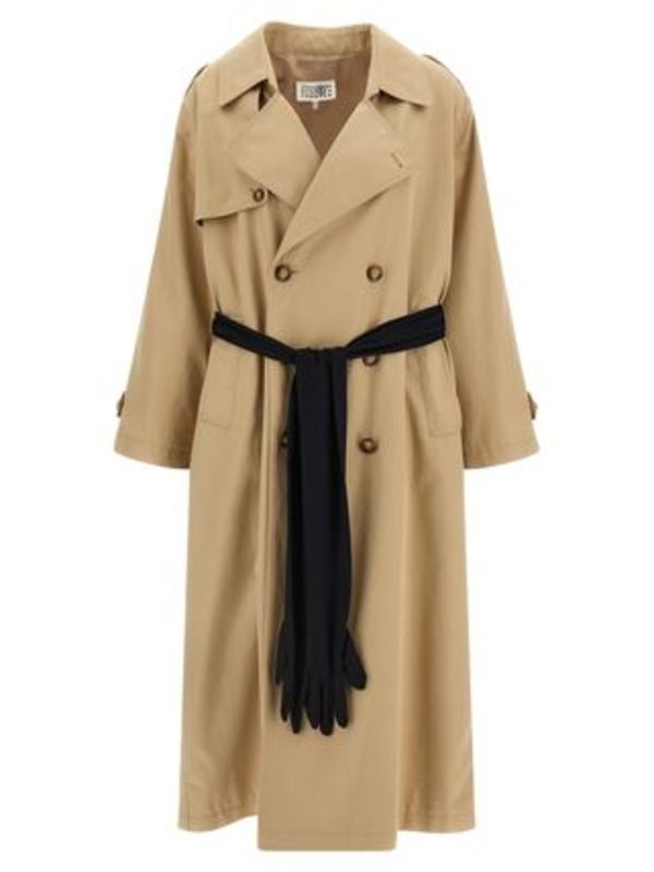 MM6 Maison Margiela Trench coat with gloves