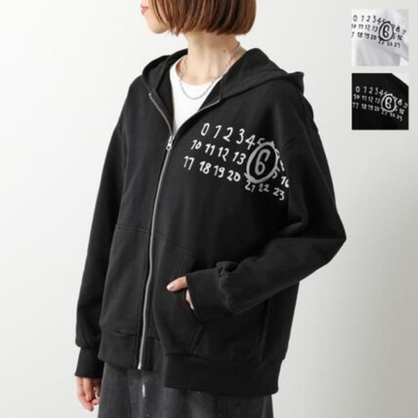 MM6 KIDS パーカー M60872 MM02X ジップアップ コットン