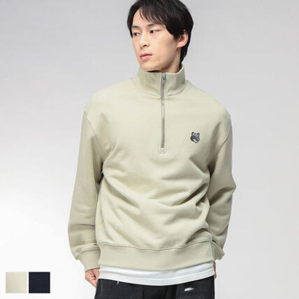 Maison Kitsune ハーフジップスウェットシャツ フォックスヘッド