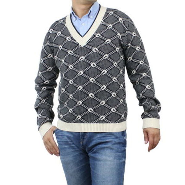 【国内即発】GUCCI ウールコットン ジャカードセーター 703112 B