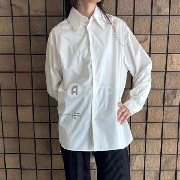 MM6 Maison Margiela コットン スカラップ 長袖シャツ S52DL0204