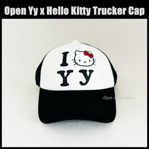 Open Yy x Hello Kitty Trucker Cap Black キティー コラボ