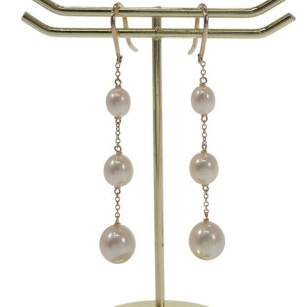 TIFFANY&Co. バイザヤード パールチェーン ピアス K18YG