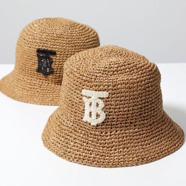 BURBERRY バケットハット TB CROCHET BUCKET ラフィアエフェクト