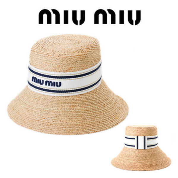 【国内発】MIUMIU 5HC342 ファブリック ハット Woven Fabric Hat