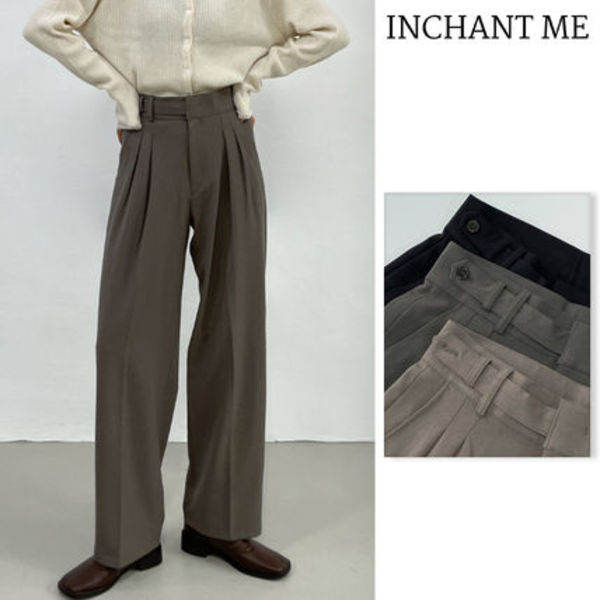 【INCHANT ME】[Unisex] Three Jaw Loop Wide Slacks