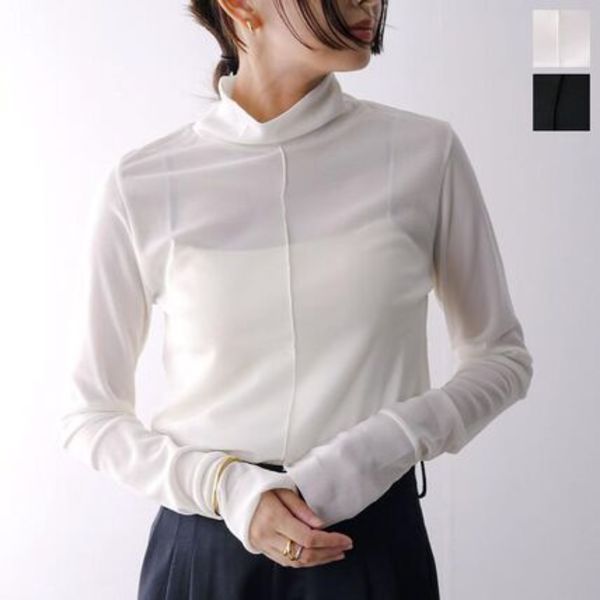 anana 長袖 カットソー a15-007 メッシュ ハイネック