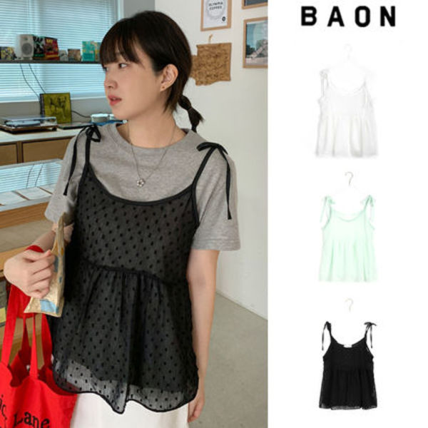 【BAON】Toku See-through Dot Layered Bustier Sleeveless