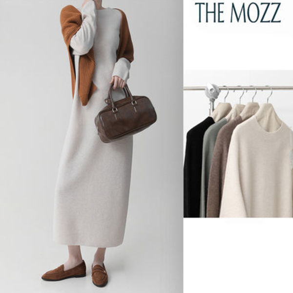【THE MOZZ】[Premium] Viche Whole Garment Round Knit OP