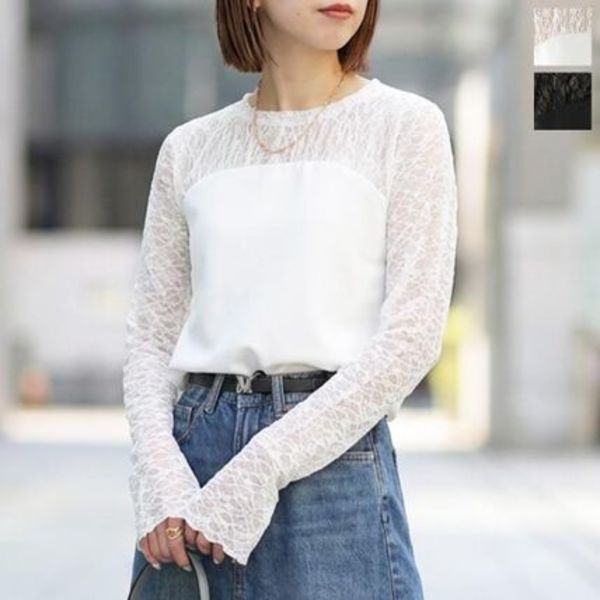 anana カットソー a16-004 レース ビスチェ