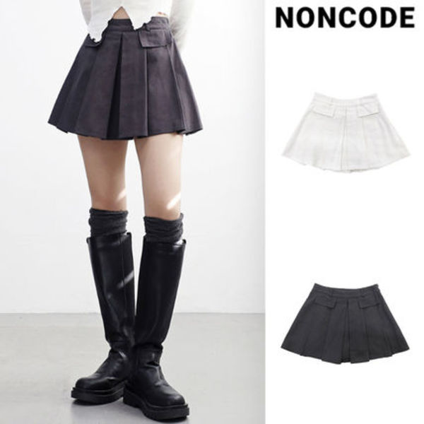 【NONCODE】Laminet pocket pleated skirt