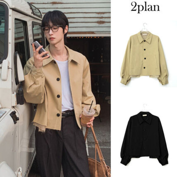 【2plan】Autumn Cutting Crop Trench Coat
