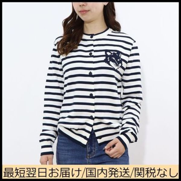 MAISON KITSUNE カーディガン STRICKJACKE FOX HEAD INTARSIA