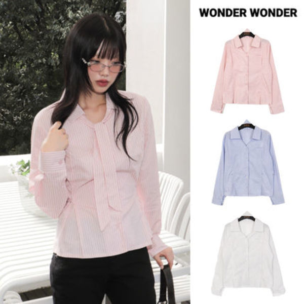 【WONDER WONDER】Tipe Geek Chic Preppy Striped Tie Set Shirt