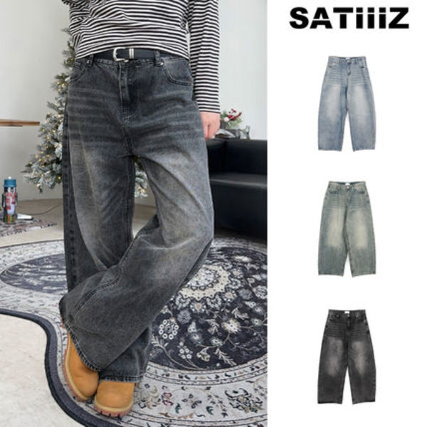 【SATIIIZ】Eden Brush Wide Denim Pants