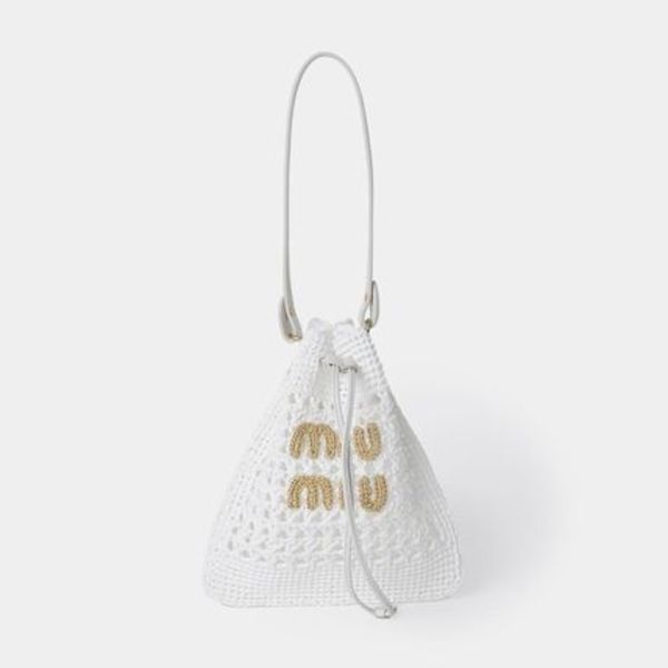 MiuMiu★ウーブンファブリック ミニバッグ/かごバッグ