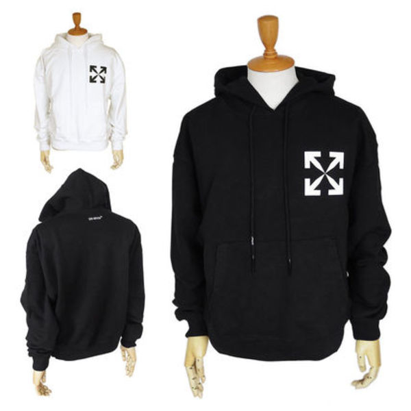 【国内発送】オフホワイト パーカー SINGLE ARROW OVER HOODIE
