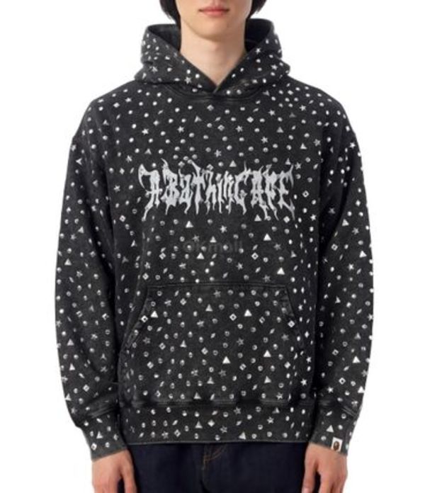 A BATHING APE|HOOD/ZIP-UP (Studded Logo Realaxed Fit Pu