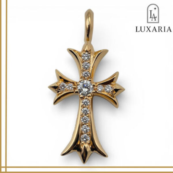 クロムハーツ タイニーCHクロスチャーム 22k/パヴェダイヤモンド