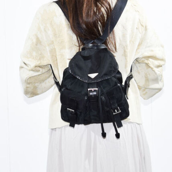中古USED PRADA リュックサック レディース ナイロン 黒 69412