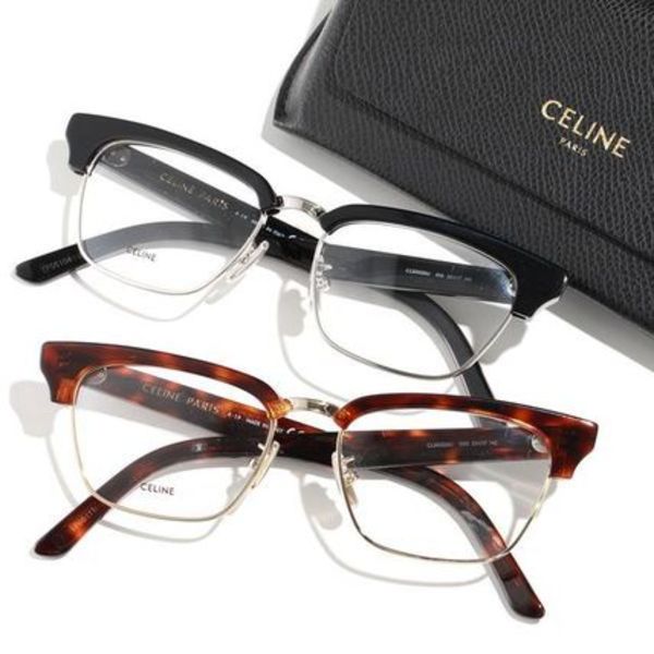 CELINE メガネ CL50026U ブロー型 ハーフリム サーモント