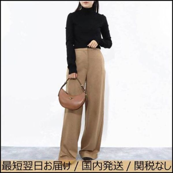 Max Mara ロングパンツ キャメル ワイドパンツ スラックス