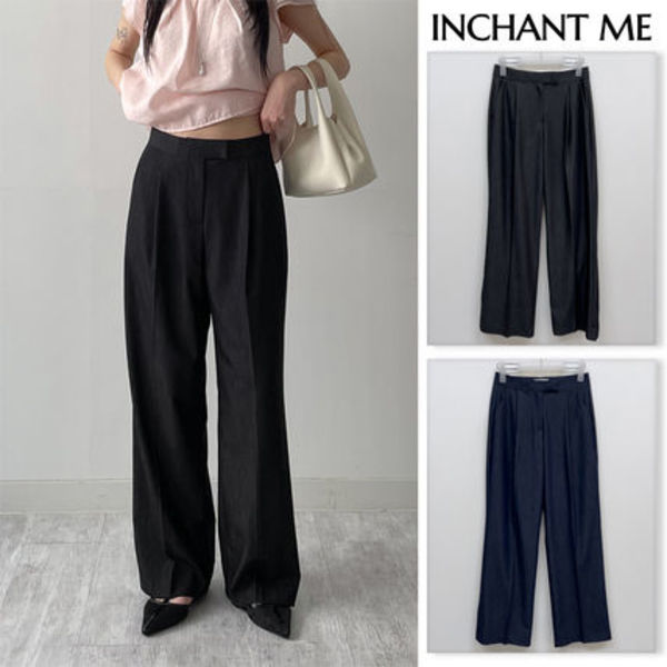 【INCHANT ME】Tencel Semi Wide Denim Slacks