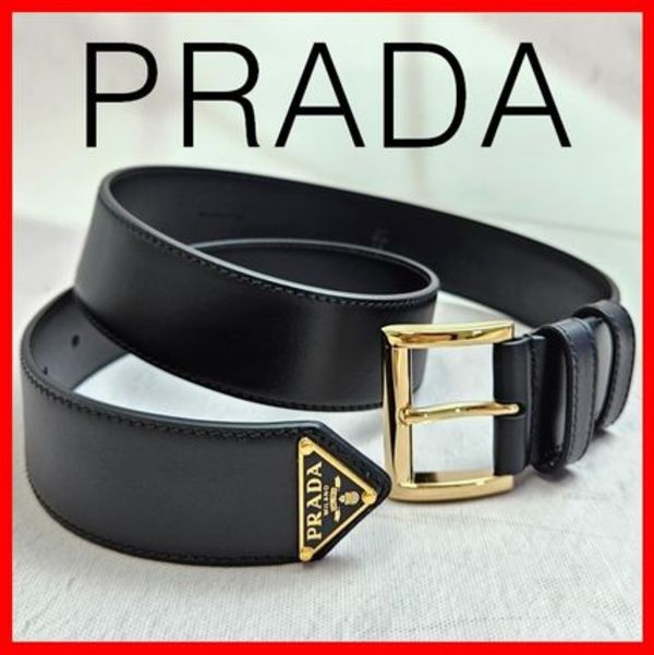 人気☆【PRADA】☆プラダ ロゴ レザー ベルトレディース☆正規品