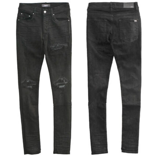 AMIRI ジーンズ MX1 プリーツレザー PXMD001-001_BLACK_OD