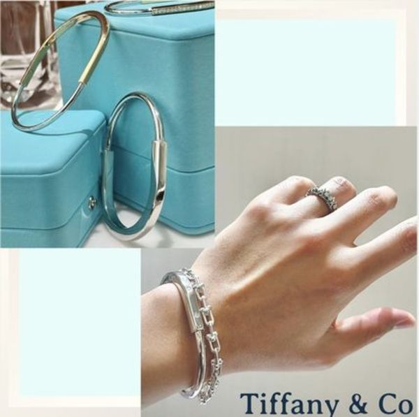 スーツにも☆Tiffany&Co☆ティファにロックナローバングル WG
