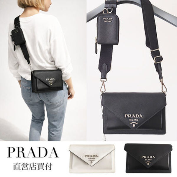 【直営店買付】 PRADA サフィアーノ ミニエンベロープバッグ
