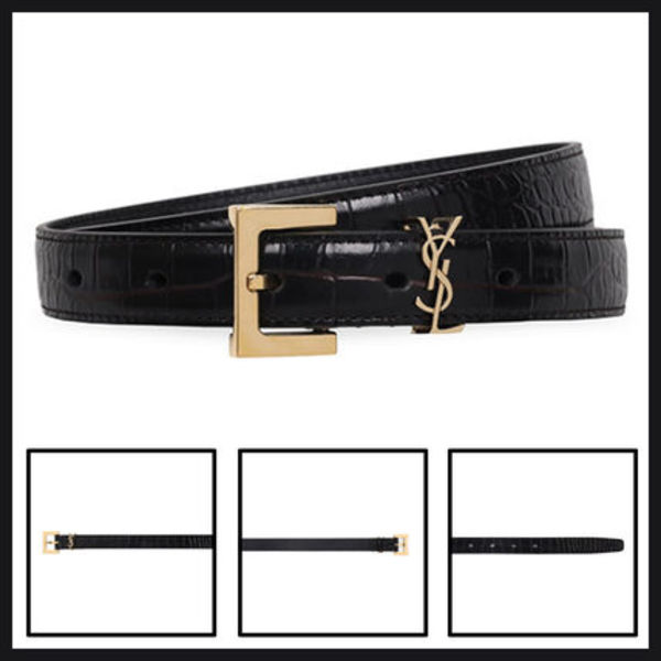 ★送料関税込★Saint Laurent カサンドラ レザー スリムベルト