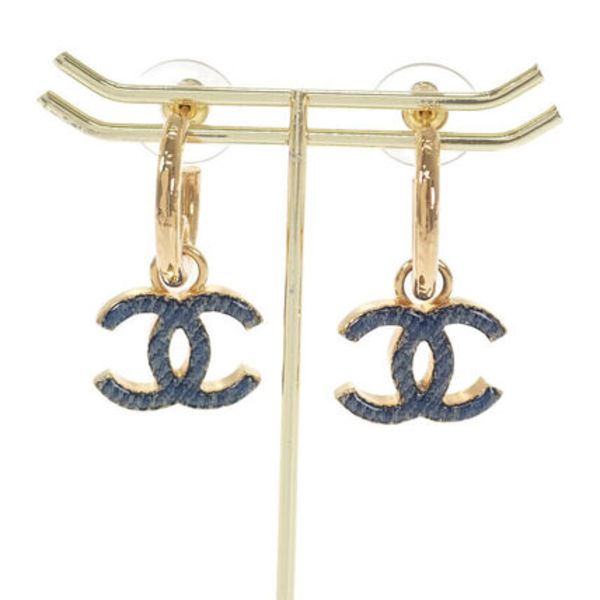 CHANEL デニムフープピアス ココマーク ABC741 ゴールド