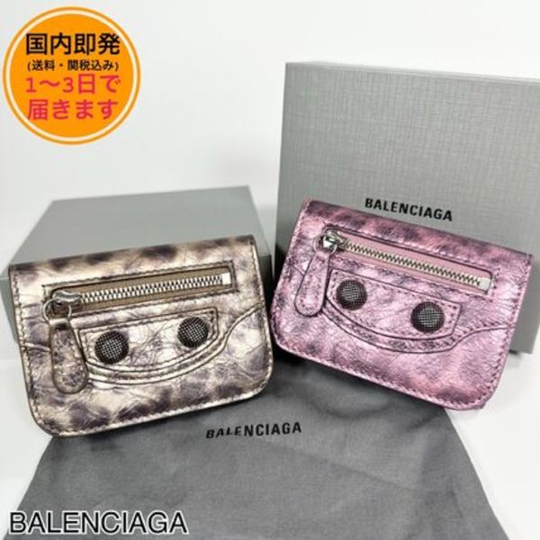 国内初★BALENCIAGA/LE CAGOLE/レオパードプリント/三つ折り財布