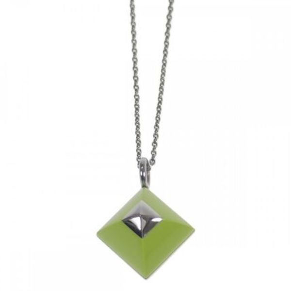 HERMES メドールキュピドン ネックレス アニスグリーン シルバー