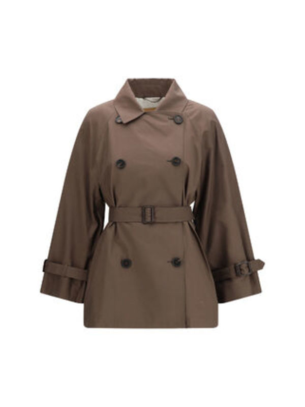 MAX MARA THE CUBE TECHNICAL COTTON-BLEND TWILL TRENCH