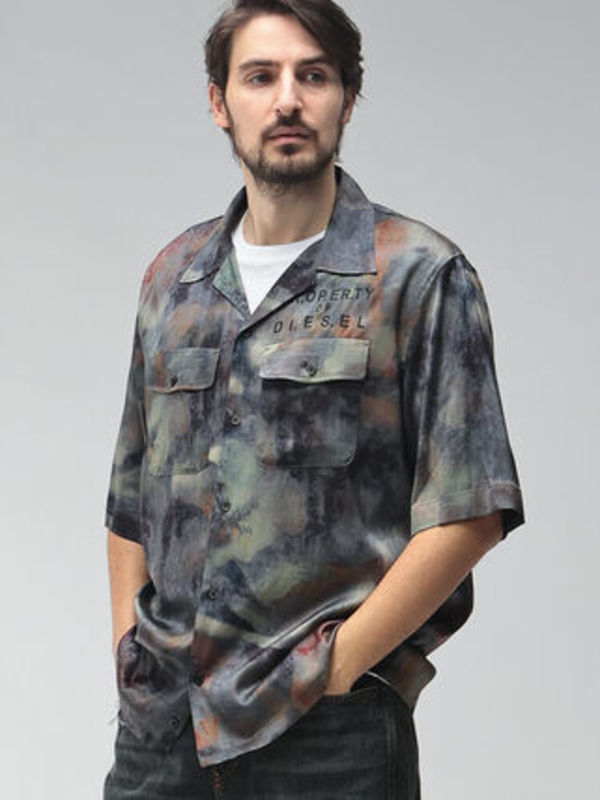 DIESEL オープンカラーシャツ カモフラージュ