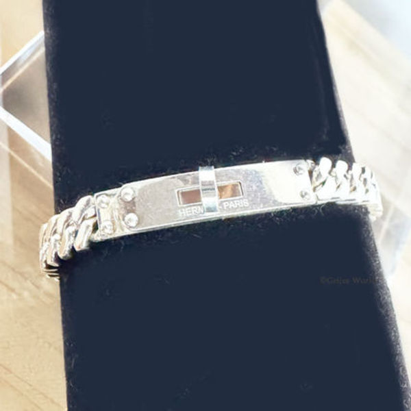 HERMES ケリー グルメット TPM シルバーブレスレット XL ランクB