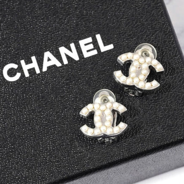 CHANEL シャネル ココマーク パール イヤリング シルバー