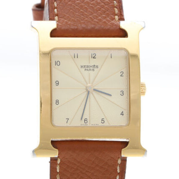 HERMES H HOUR GOLD-PLATED WATCH (HH1.501)