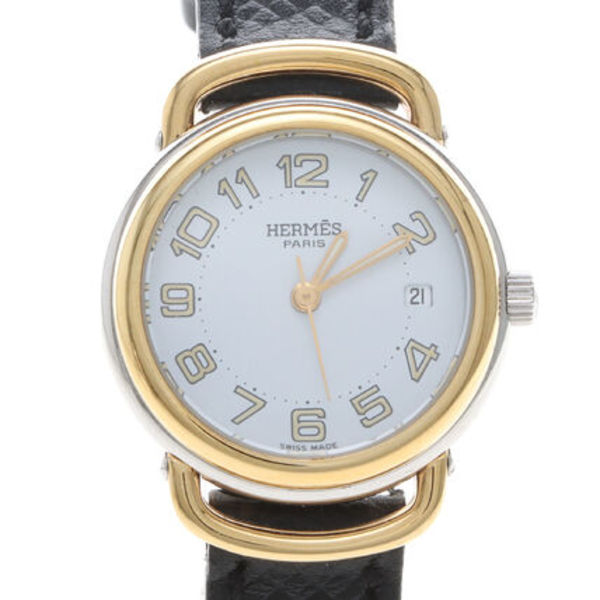 HERMES CLIPPER PULLMAN GOLD COMBINATION WATCH (PU2.240)