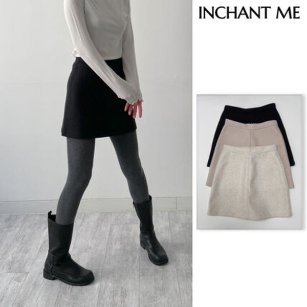 【INCHANT ME】Pintuck Wool A-Line Mini Skirt